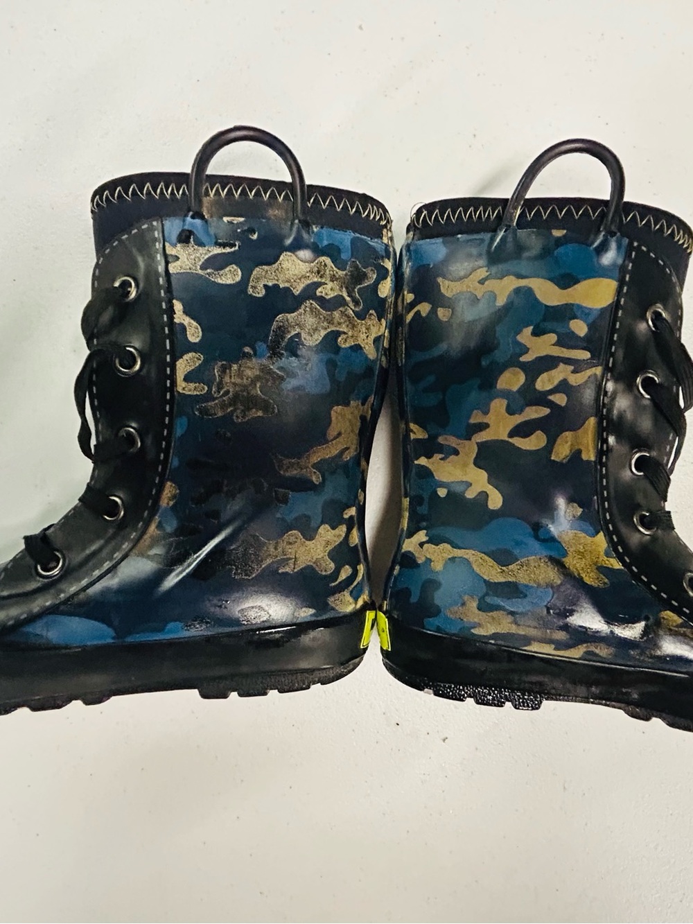 Western Chief Kids Camouflage Rain & Snow Boots - Blue & Gold 11/12
